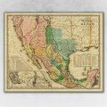 Palacedesigns 20 x 24 in. Vintage 1846 Map of Mexico Multi Color Wall Art PA3657959
